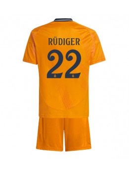 Billige Real Madrid Antonio Rudiger #22 Bortedraktsett Barn 2024-25 Kortermet (+ Korte bukser)